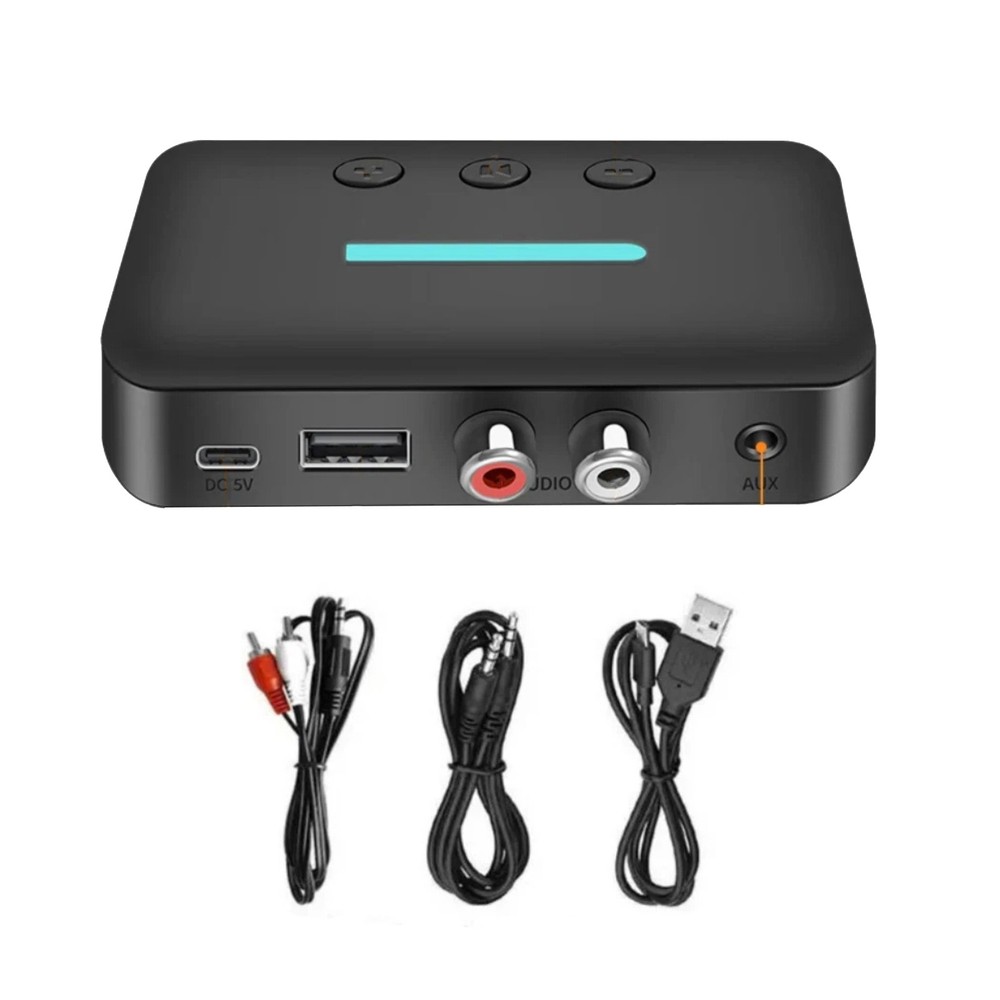 Bluetooth 5.3 Audio Receiver RCA AUX USB Wireless Adapter for Home Stereo System