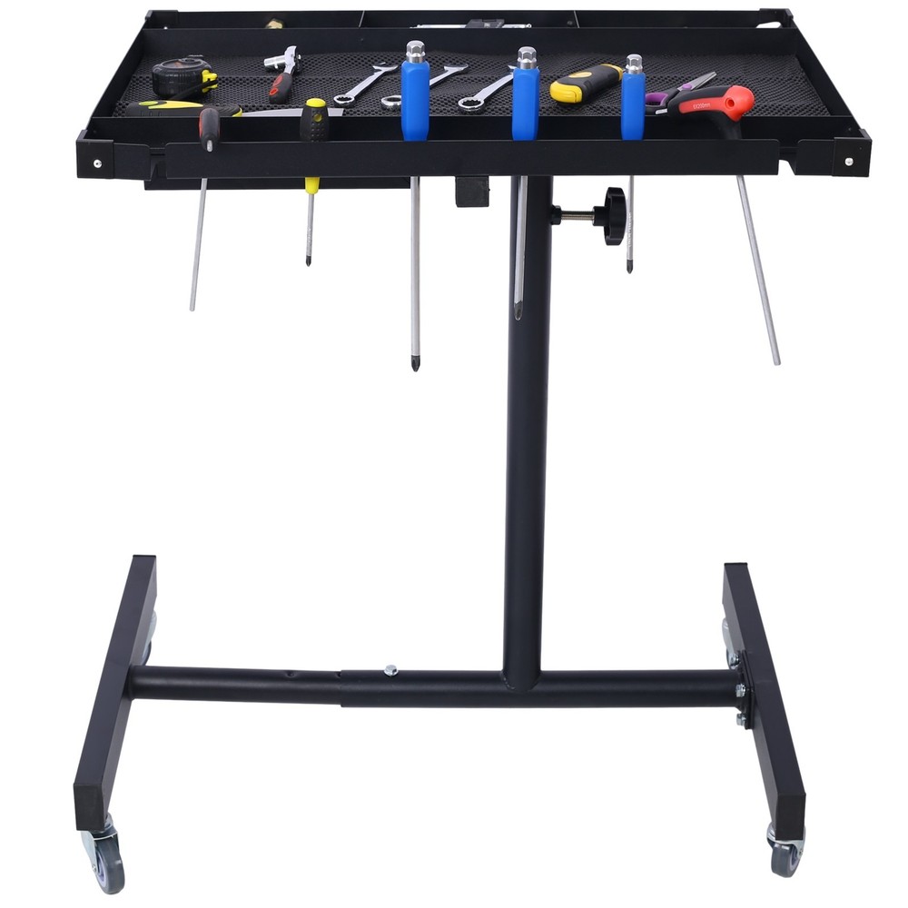 Heavy Duty Adjustable Work Table with Drawer, 220 lb Capacity, Portable