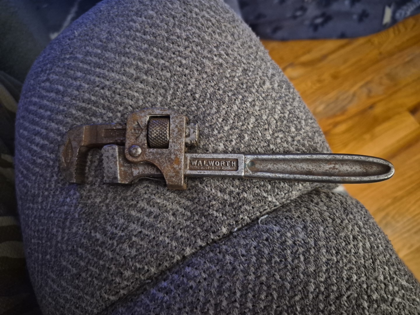 VINTAGE GENUINE 8" WALL WORTH STILLISON MONKEY PIPE WRENCH. MADE IN USA .