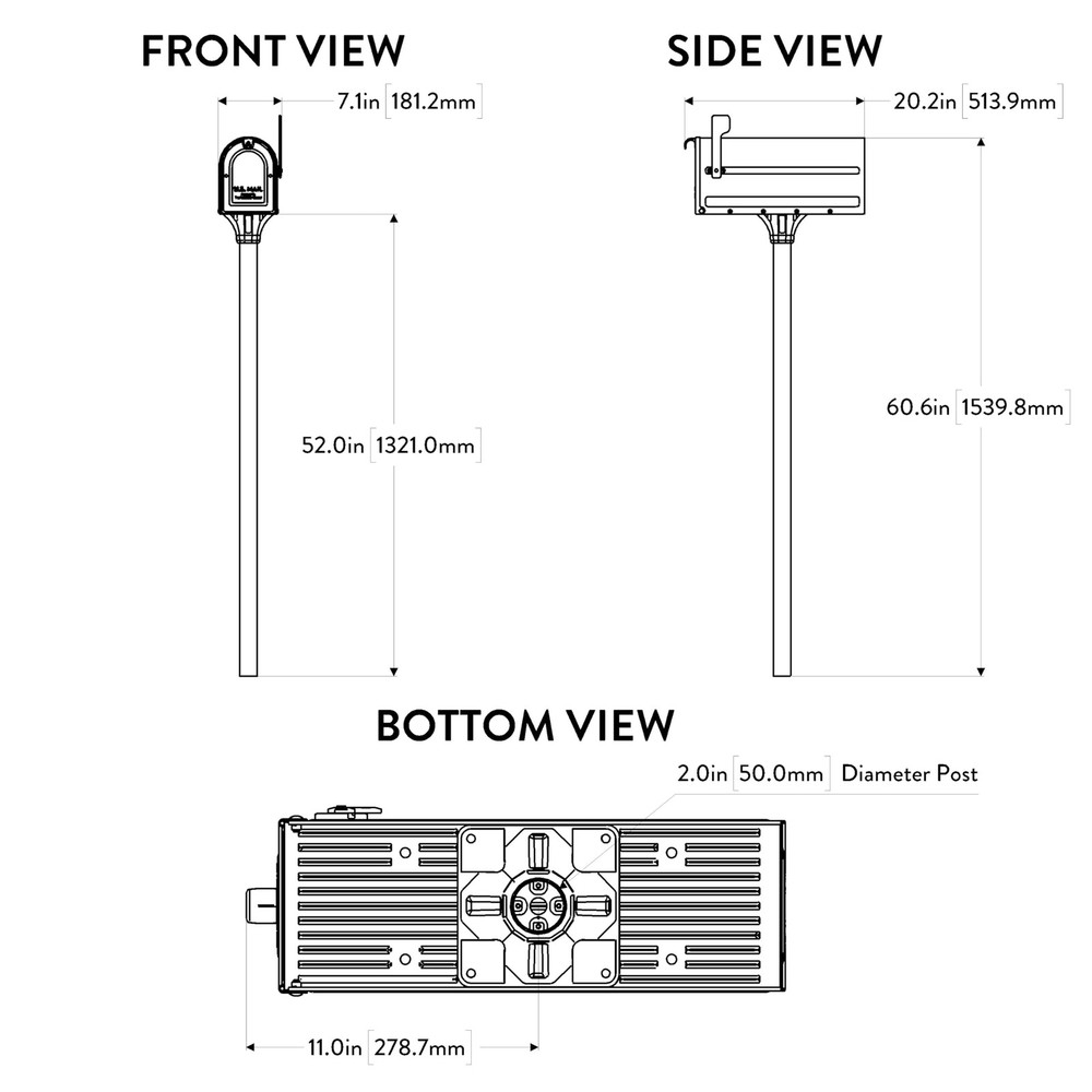 Architectural Mailboxes 7680B10 MB1 Mount Mailbox and InGround Post Kit, Medi...