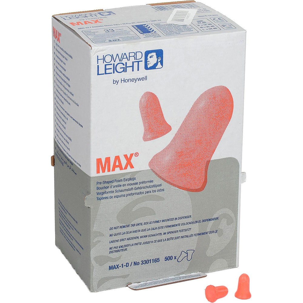 Howard Leight Max-1-D Max Disposable Earplugs 500 Pairs
