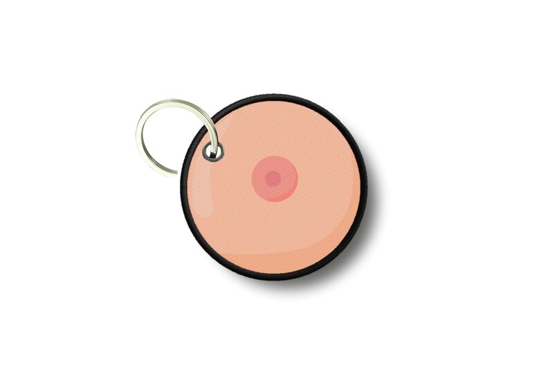 Keychain round printed double-sided breast