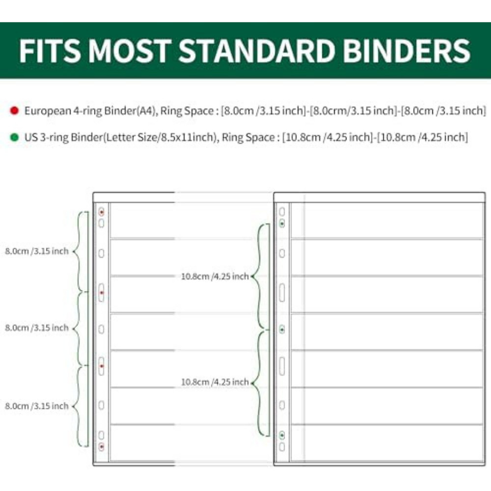 20 Pages 10 Sheet Poctage Stamp Collecting Album Binder Standard 9 Hole...
