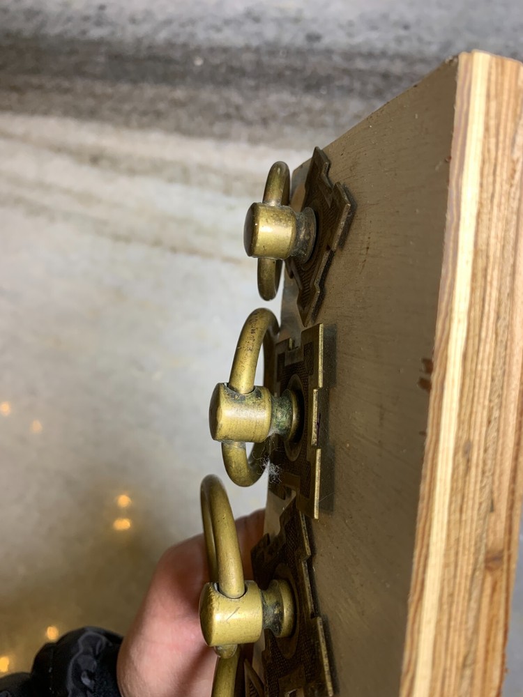 Antique Vintage Solid Brass Draw Handle Handles Pull Pulls Knob Knobs Ring Round