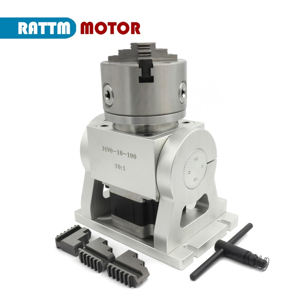 HT90-10-100A 4th axis 10:1 Two-phase 86 Stepper Motor Adjustable elevation angle
