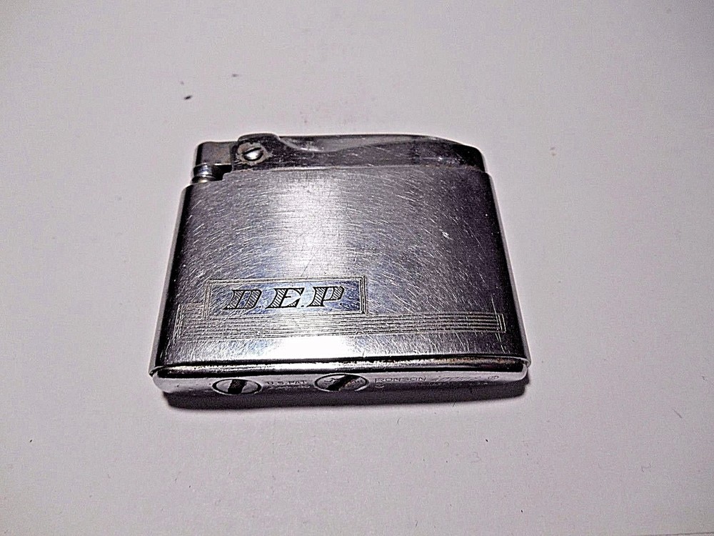 VINTAGE RONSON ADONIS AUTOMATIC CIGARETTE LIGHTER. D.E.P. WEDDING DAY 8-17-56