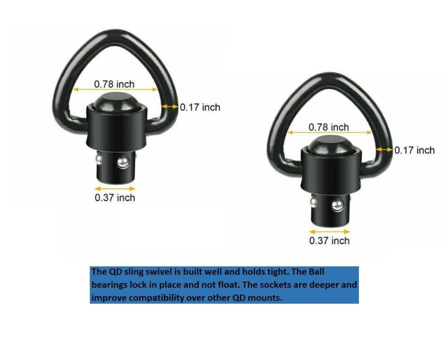2 Pack High Table Armory Quick Disconnect Sling Push Button QD Sling Swivel