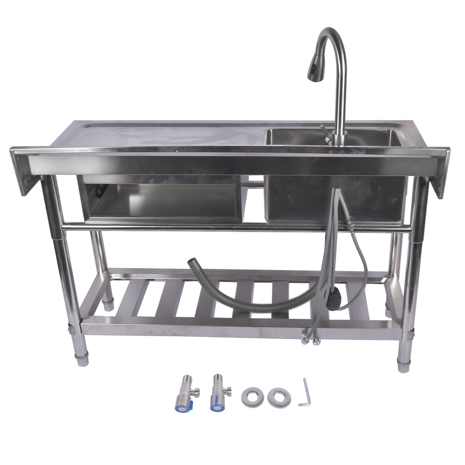 Garage Outdoor Sink Kitchen Commercial Sink Free Standing Sink Laundry Silver