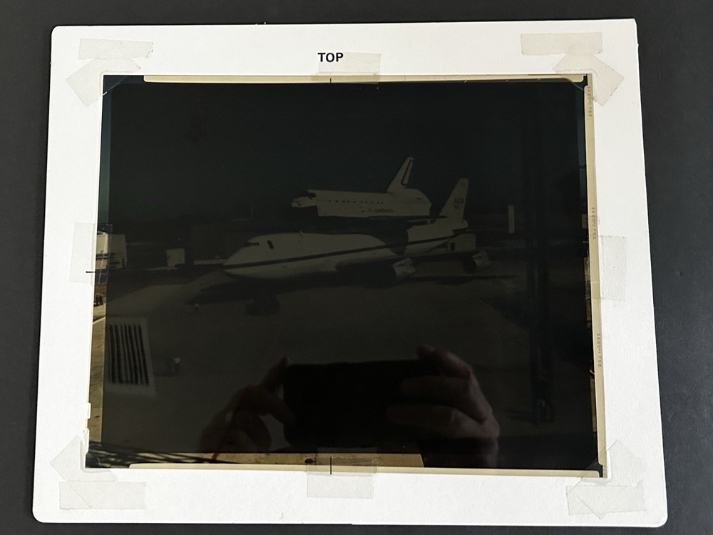 1983 NASA KSC Space Shuttle Discovery Aboard 747 Presentation Transparency