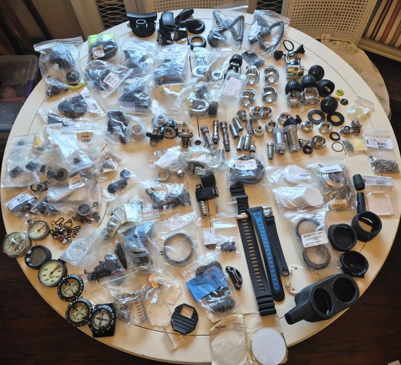 Huge Lot of Scuba Diving Equipment - Mares, Oceanic, Atomic, Apollo & More! Read