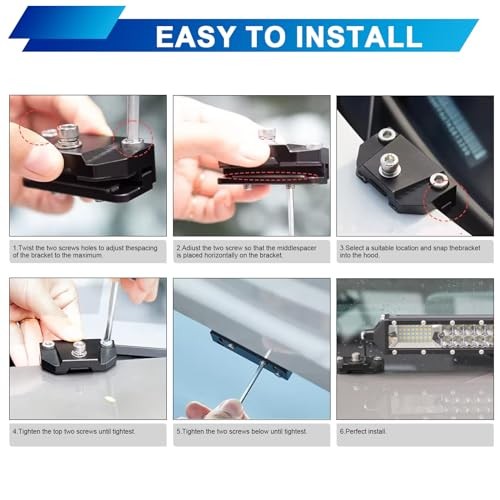 2 PCS Universal Ditch Light Brackets Hood Light Bracket, Adjustable Hood Led