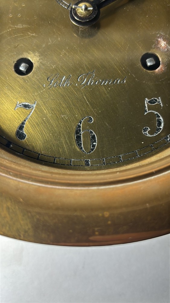 Antique Seth Thomas Side Lock Solid Brass Ship's Maritime Marine Clock USA