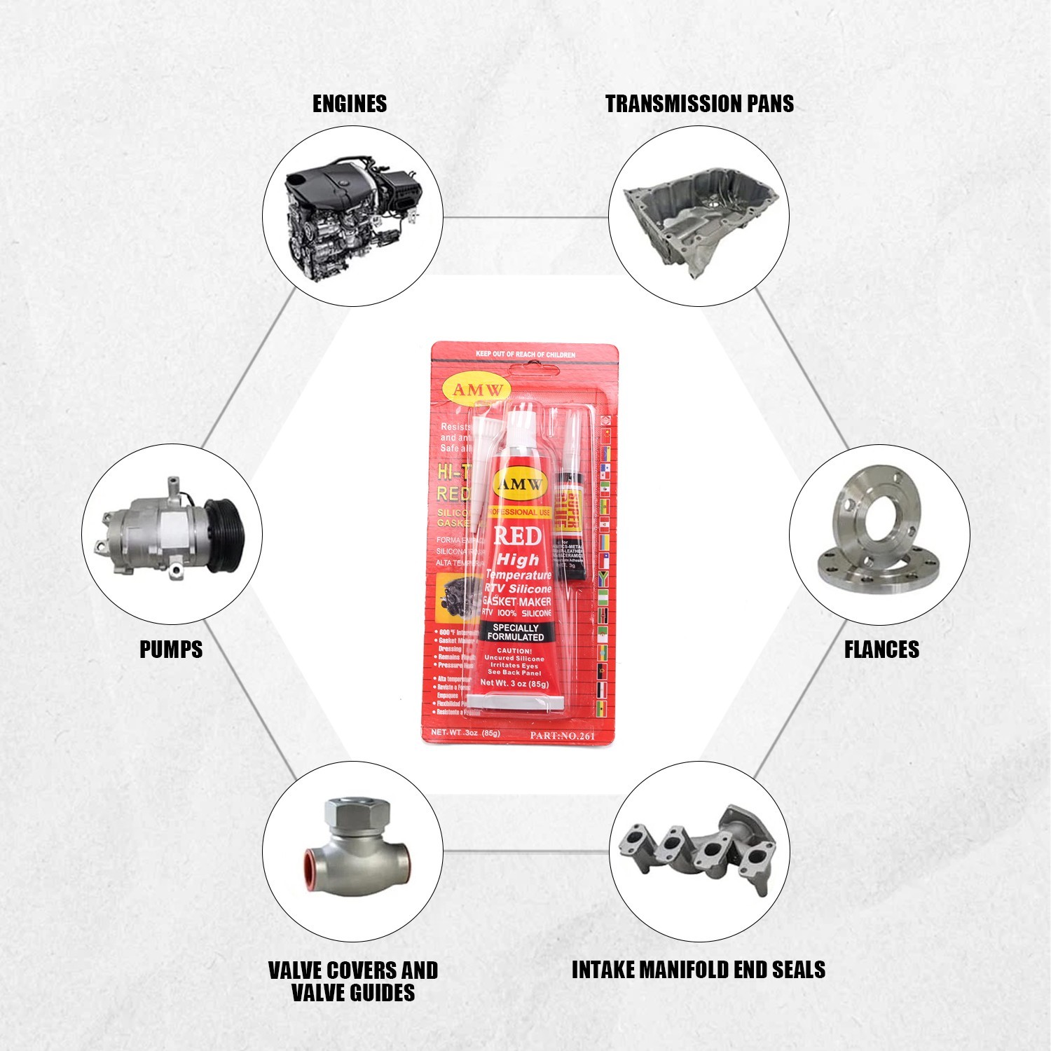 36pcs RTV Silicone Gasket Maker High-Temp Instant Sealant 3.0 oz. for auto boat