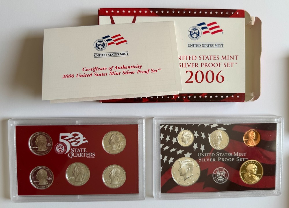 US Mint Silver Proof Set Complete Run 2002-2008 (7 Sets) OGP COA 90% Silver