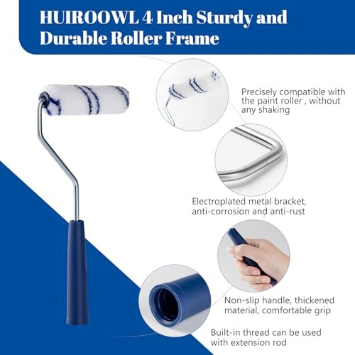 60 Pack 4 Inch Microfiber Paint Roller, Small 4 Inch Paint Roller Kit, 60 Pack