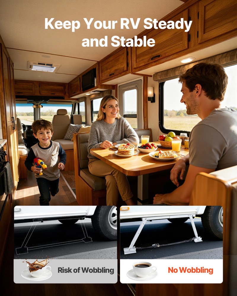 VEVOR Foldable RV Bumper Stabilizer (2-Pack) – Universal Height-Adjustable Jacks