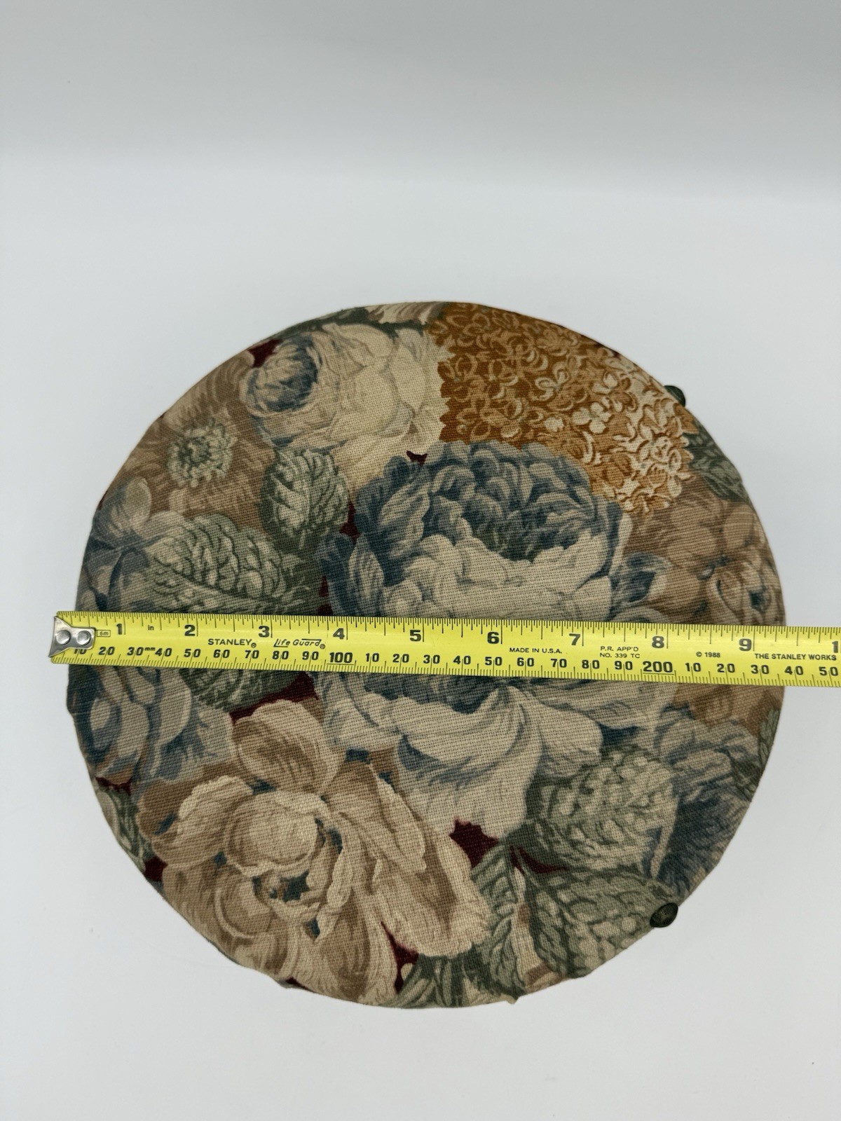 Victorian Cast Iron Wood Foot Stool w Original Upholstery C. A. Dorney Furniture