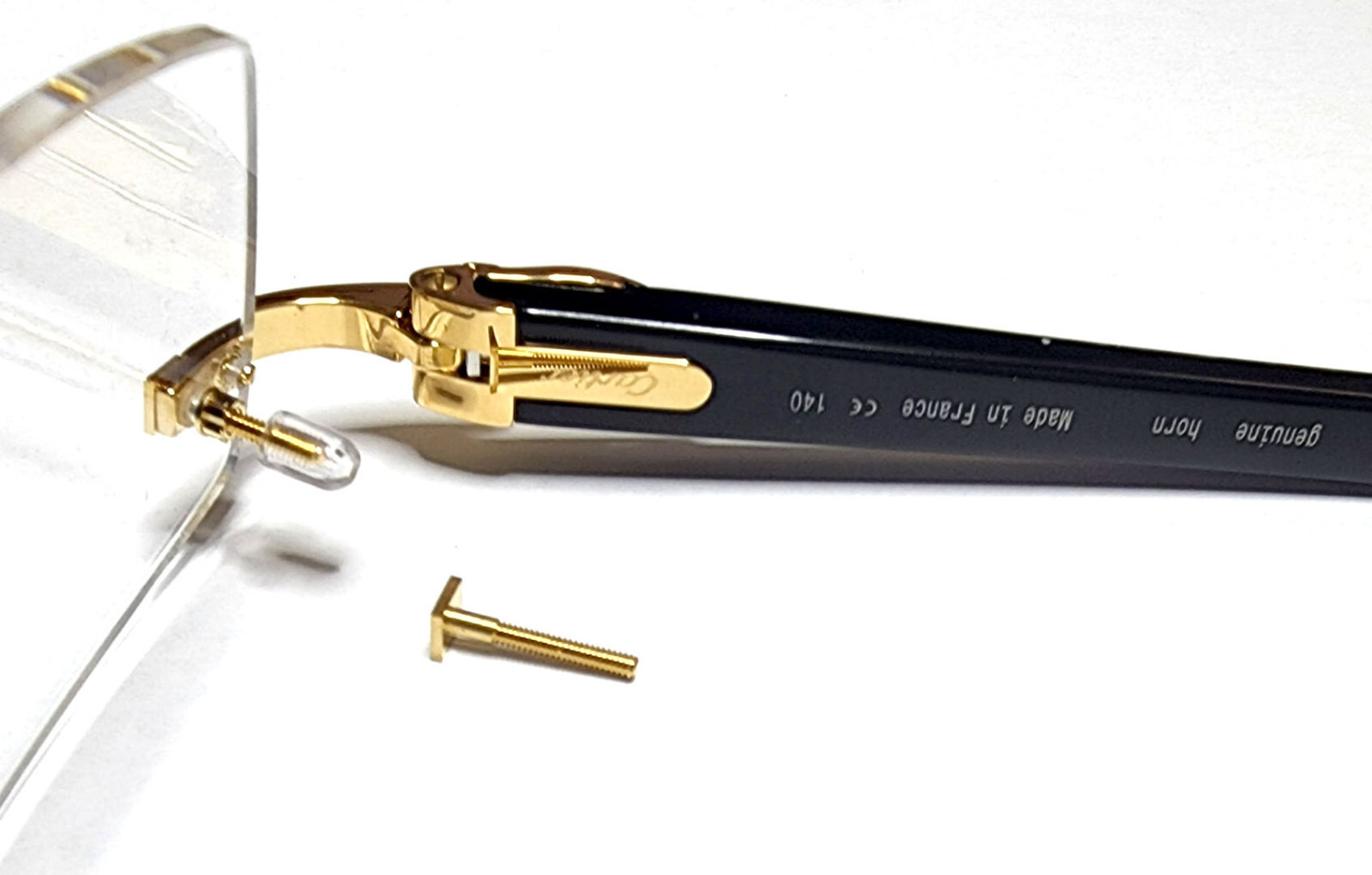 NEW! Cartier Square Screws & Caps - Big Size - Gold/Silver - 1 Pair/2 pices