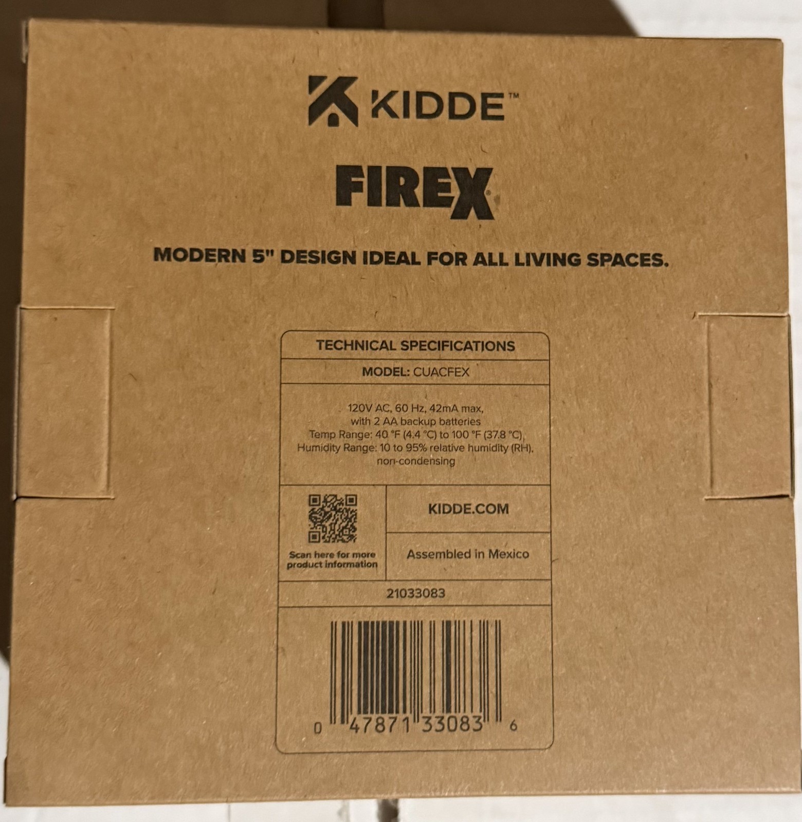 Kidde FireX CUACFEX Smoke + Carbon Monoxide Alarm - HardWired + AA (21033083)