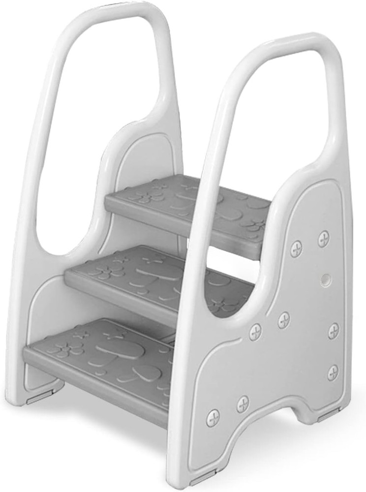 3-Step Kids Stool with Handle - Adjustable, Portable - Toddler & Children