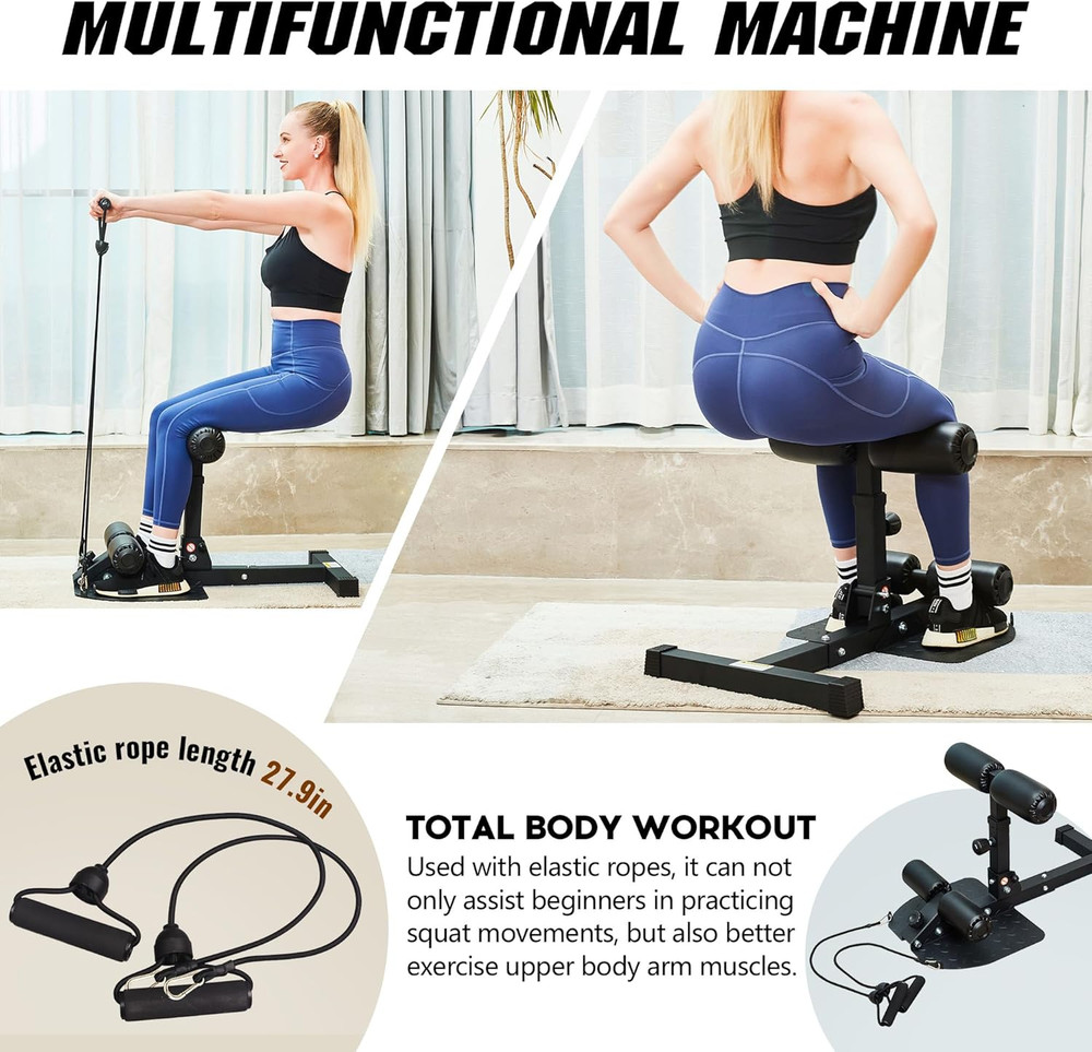 Deep Sissy Squat Bench Core Workout Multifunctional Leg Exercise Machine for Hom