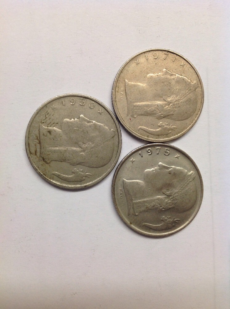 Assorted Belgium 5 Franc Coins