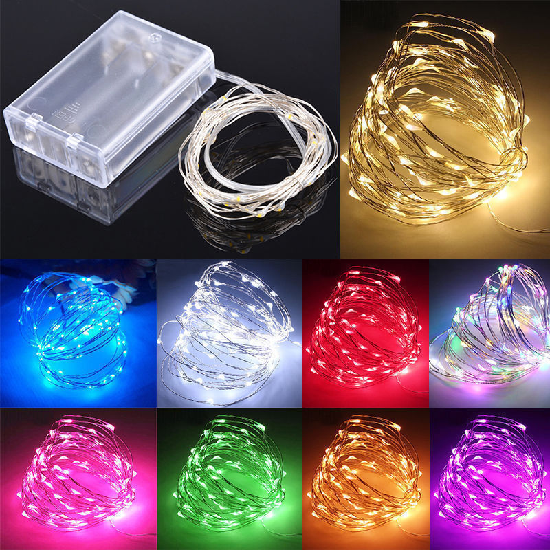 20//50/100 LED String Fairy Lights Copper Wire Battery Powered Waterproof New US