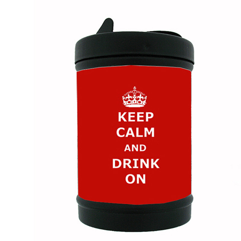 Keep Calm D7  Black Metal Car Ashtray / Mini Trashcan