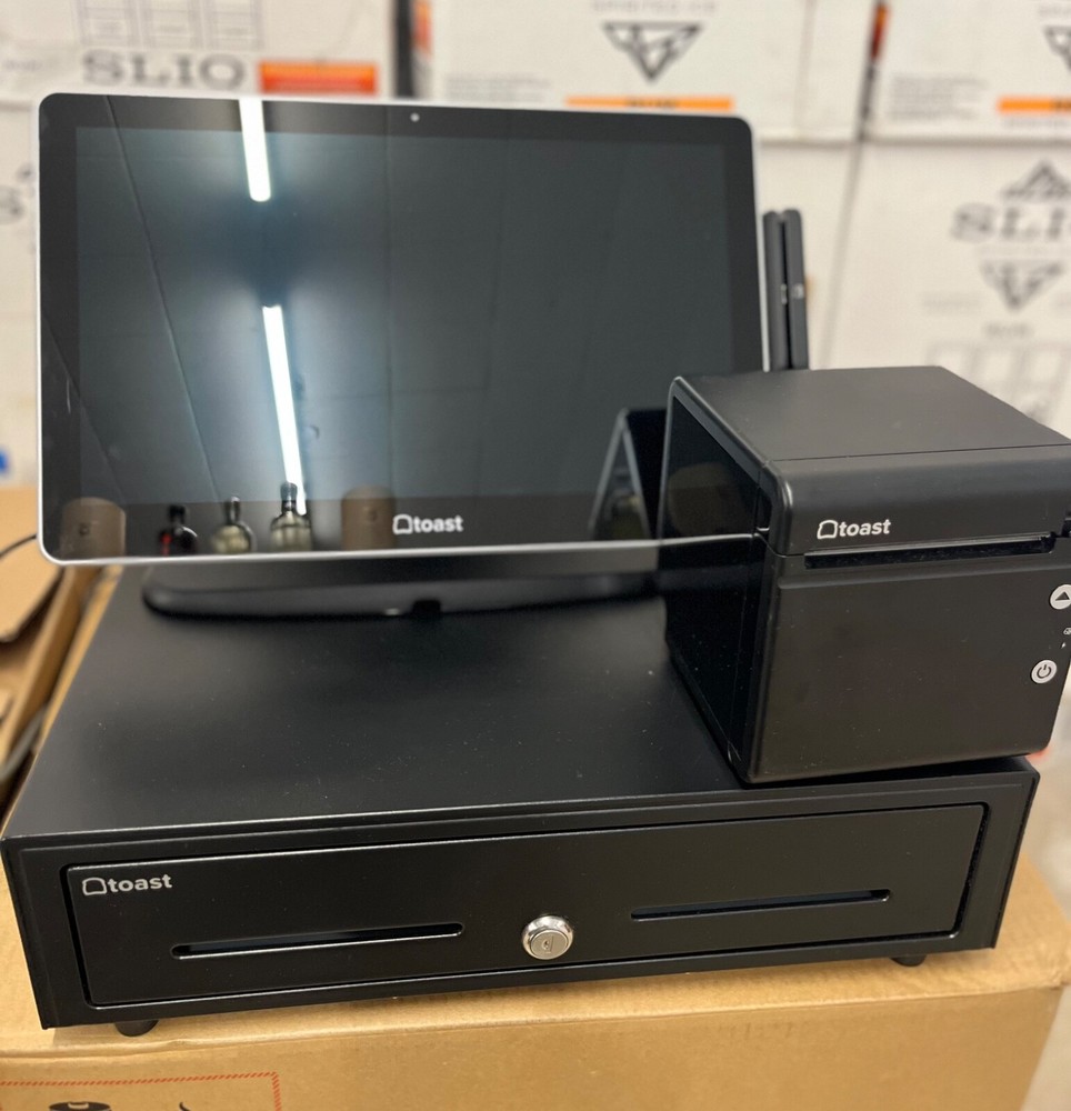 TOAST POS System - complete system 4 registers, 2 handhelds, 3 kitchen printers