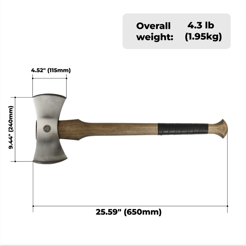 Double Bit Viking Axe Functional Dual Blade Camping and Chopping hatchet 25