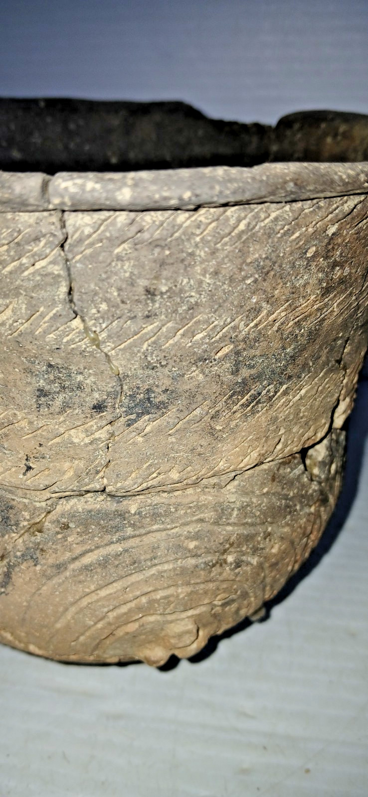 Pre-Columbian Native American Indian Mississippian Partial Pottery Jar Artifact