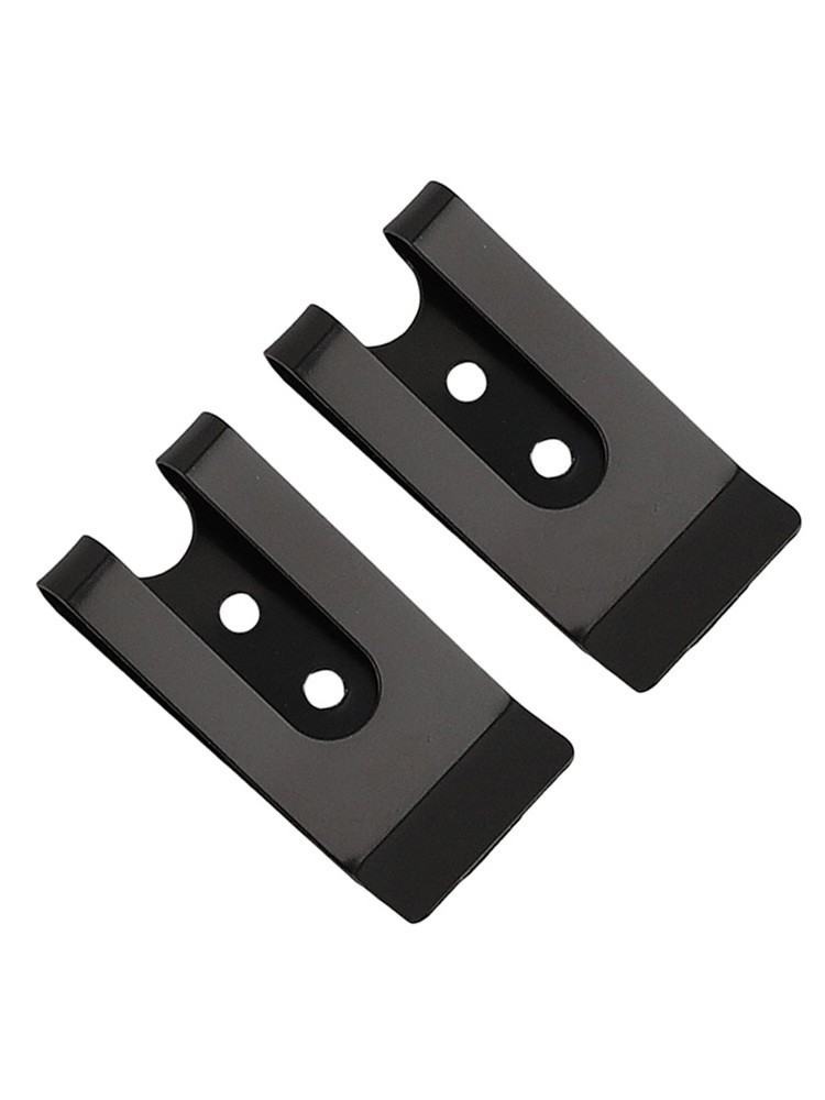 Practical Belt Clip Hook Securing Clip 2pcs Black Coated Finish Flat Base
