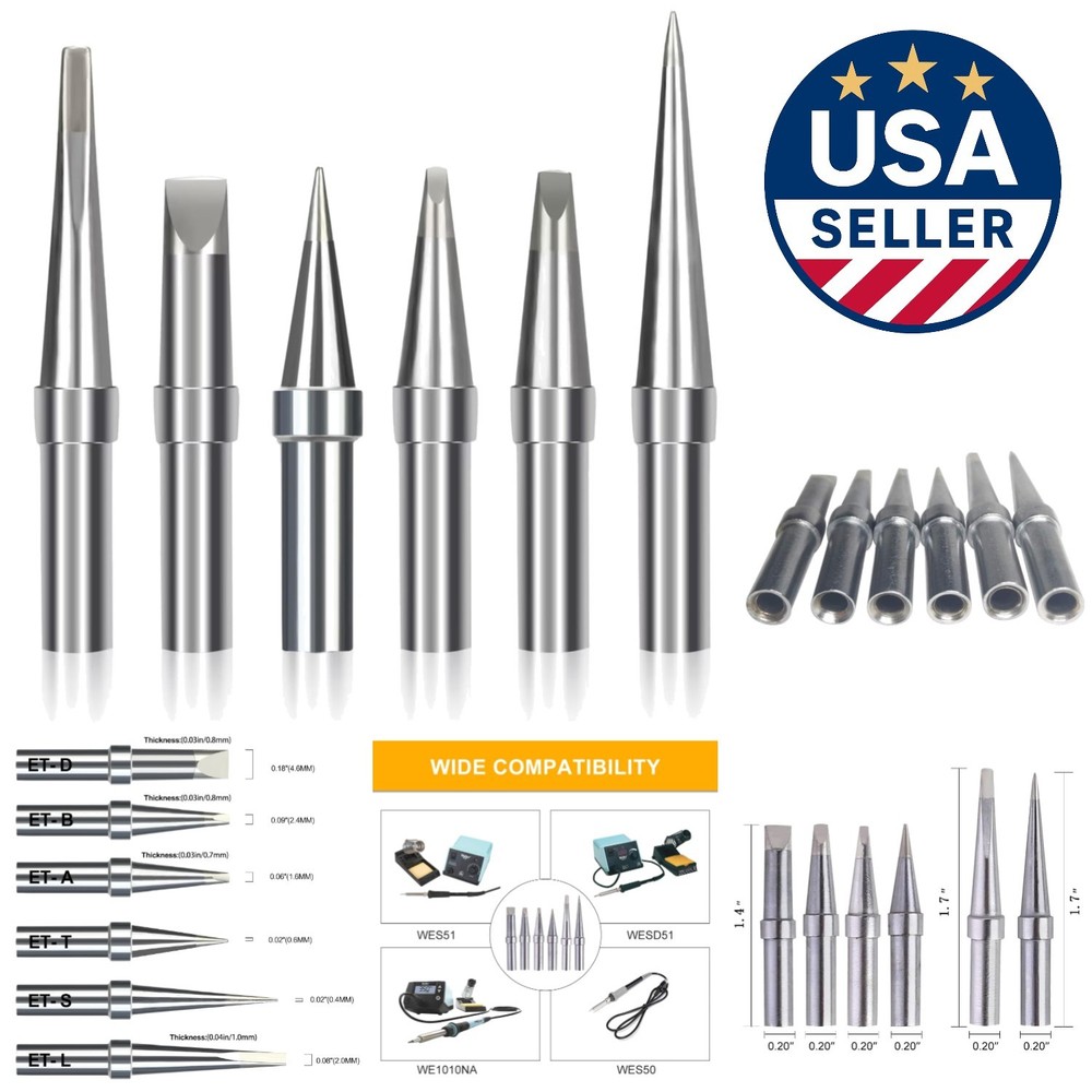 Customized Soldering Tips for Weller ET Series - Durable & High Performance 6pcs
