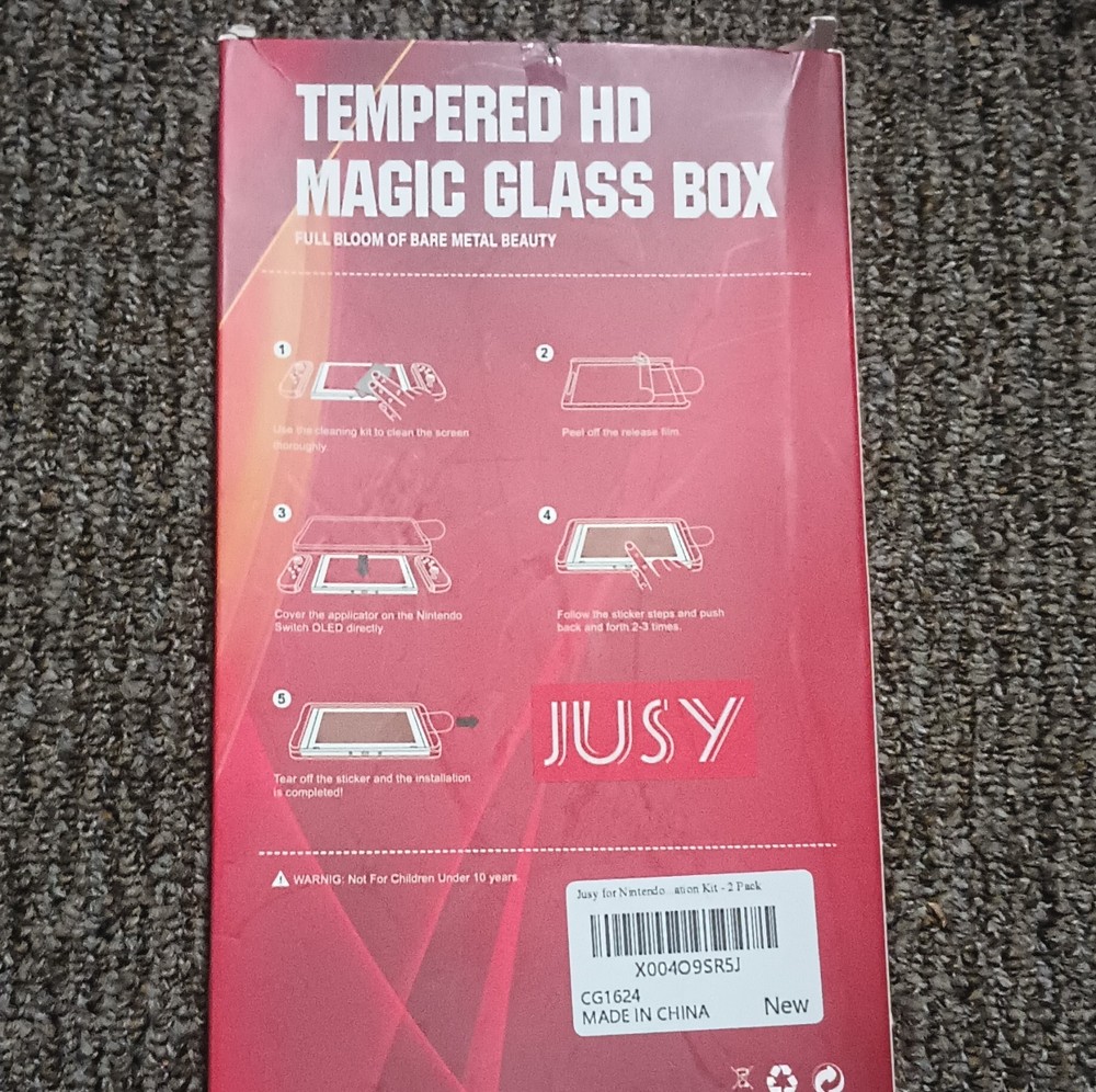 JUSY Tempered HD Magic Glass Screen Protector 2 Pack for Nintendo Switch OLED