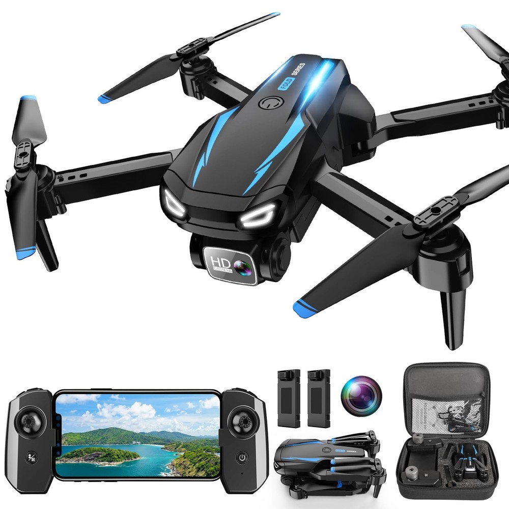 1080P FPV Foldable Camera Drone Brushless RC Quadcopter 2 Batteries Hover