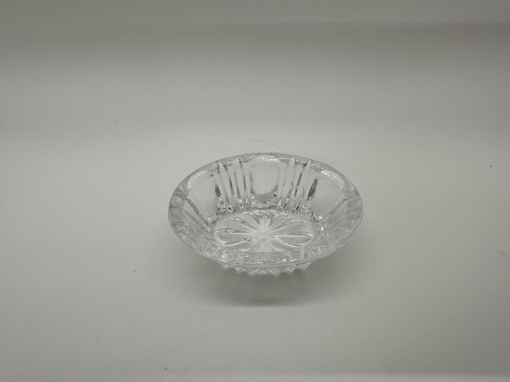 Vintage Small Oval Shaped Salt Cellar Pressed Pattern