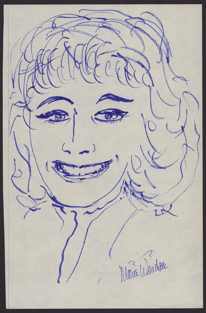 MARIE WINDSOR - SELF-CARICATURE SIGNED