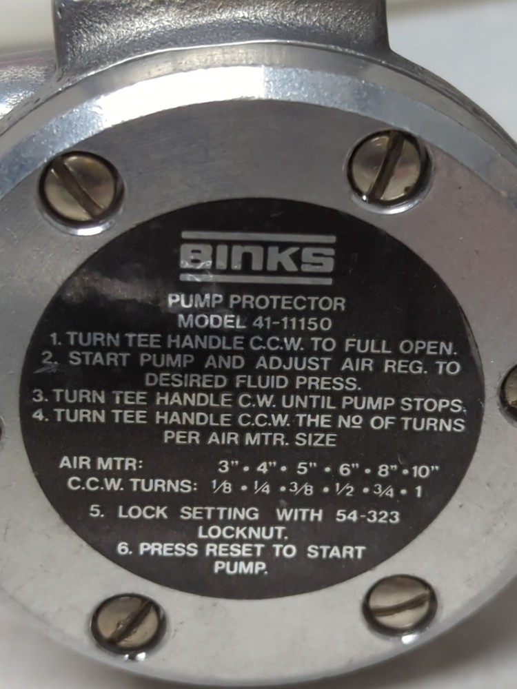 BINKS,MODEL 41 11150,PUMP PROTECTOR NOS
