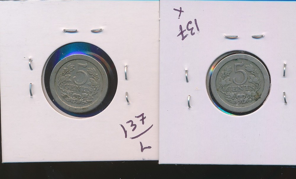 NETHERLANDS - 5 CENT SQUARE - 1923 - PAIR #4181