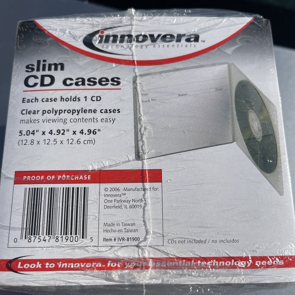 Innovera Slim CD Case Clear 25/Pack 81900