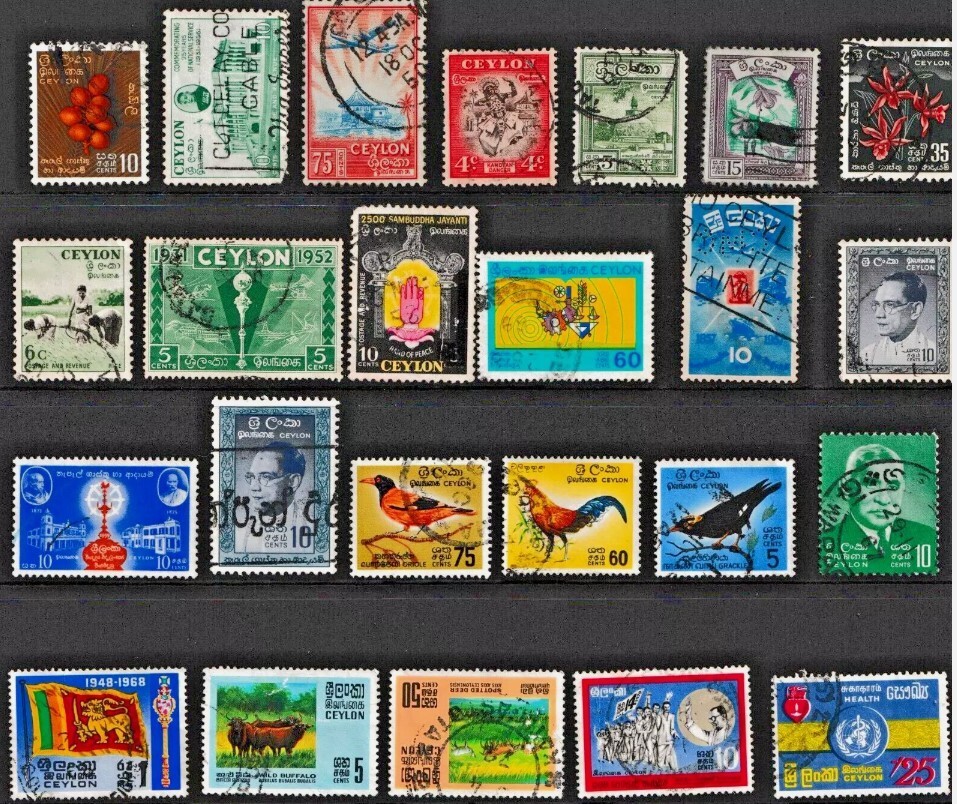Ceylon 1950+ Mixed Selection 24 x Values Used