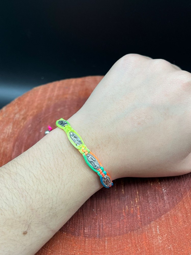 Rainbow Our Lady of Guadalupe Rosary Bracelet Adjustable