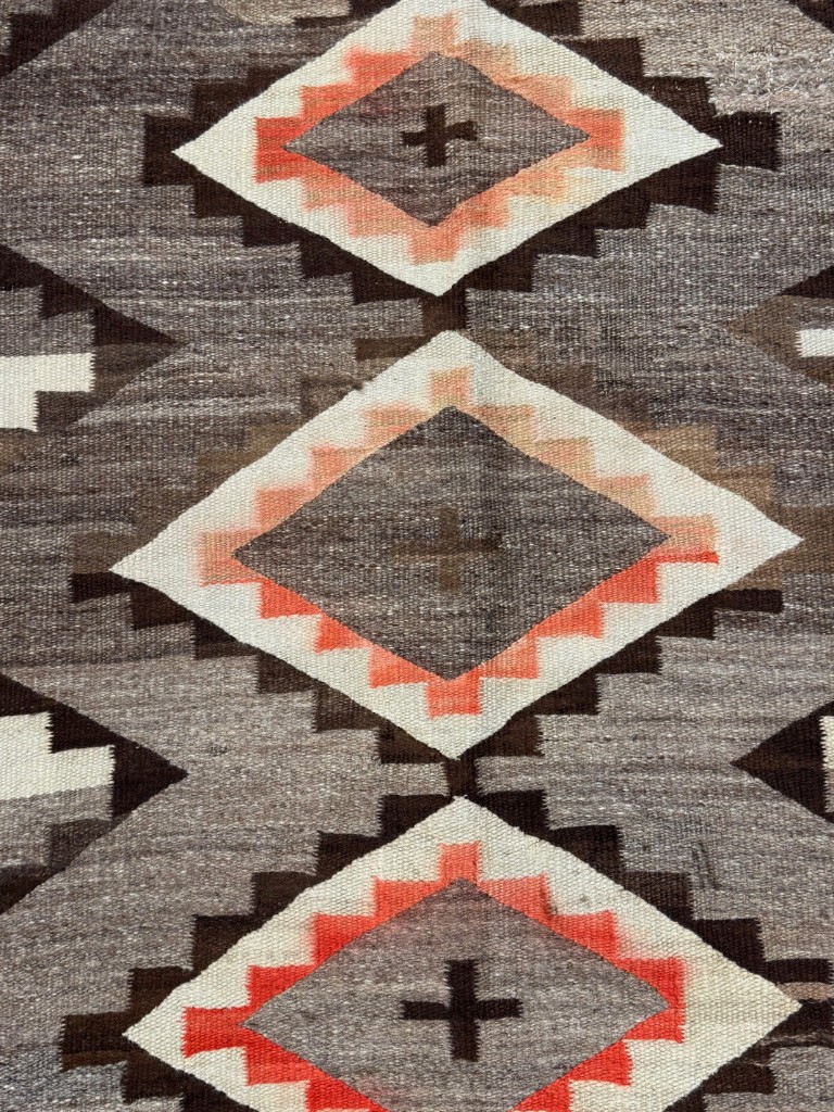 Navajo Early Hubbell Ranch Rug, Ganado, AZ 65 x 54.5 inches Heavy hand spun
