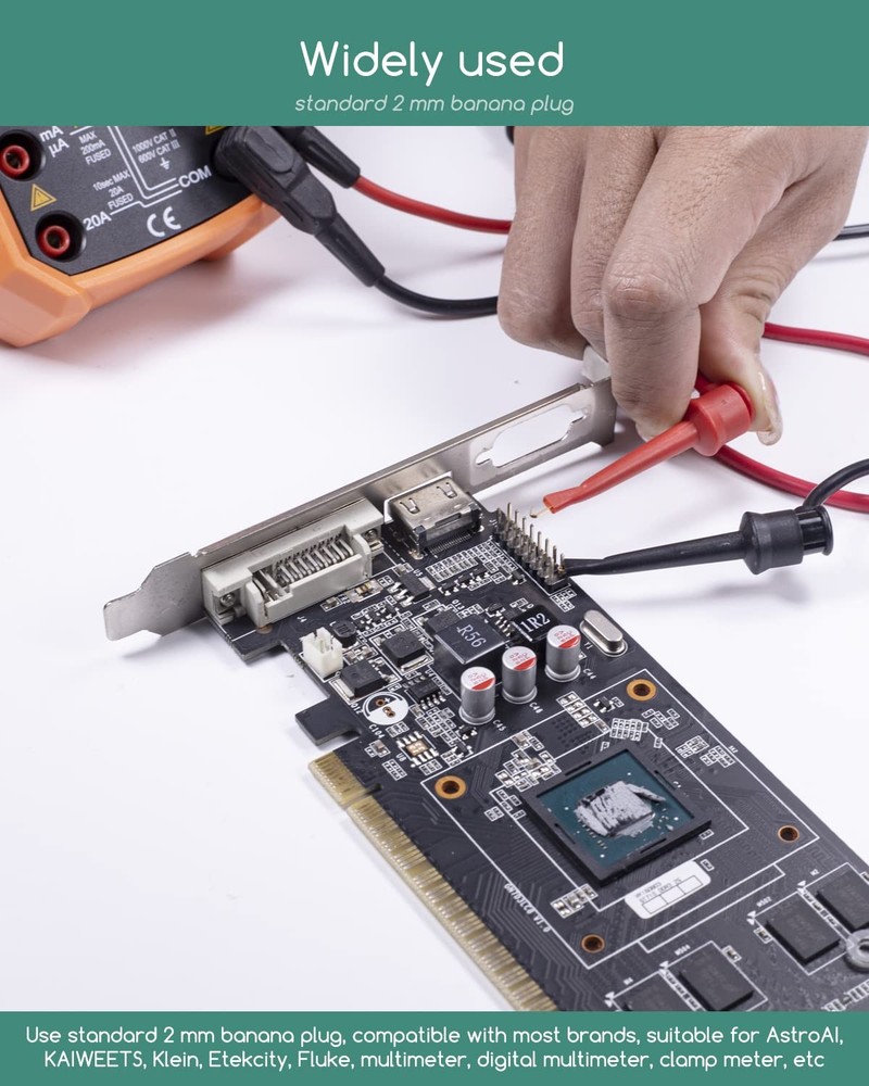 Mini Test Hook Clip with 2mm Jack Fits 2mm Probe Multimeter Easy Connection