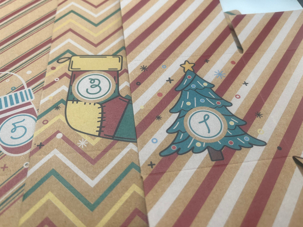 24 Mini Christmas Boxes Small Christmas Gift Boxes 2.75" square numbered advent