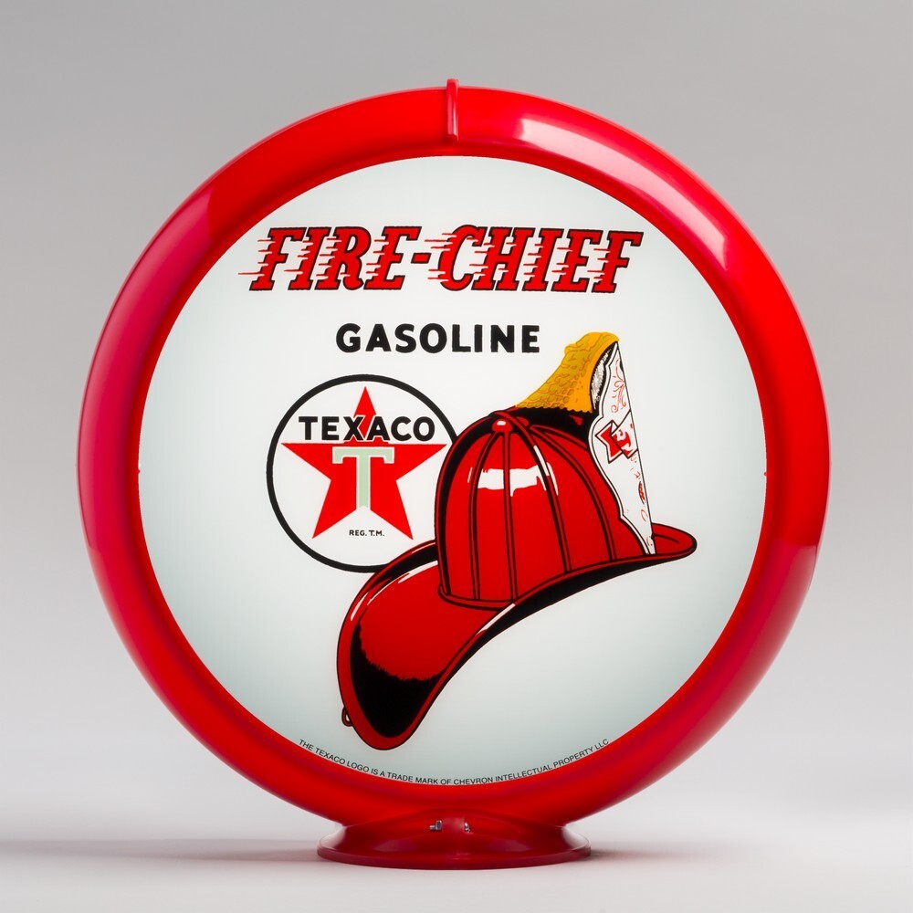 Texaco Fire Chief Gas Pump Globe 13.5" in Red Plastic Body (G195)