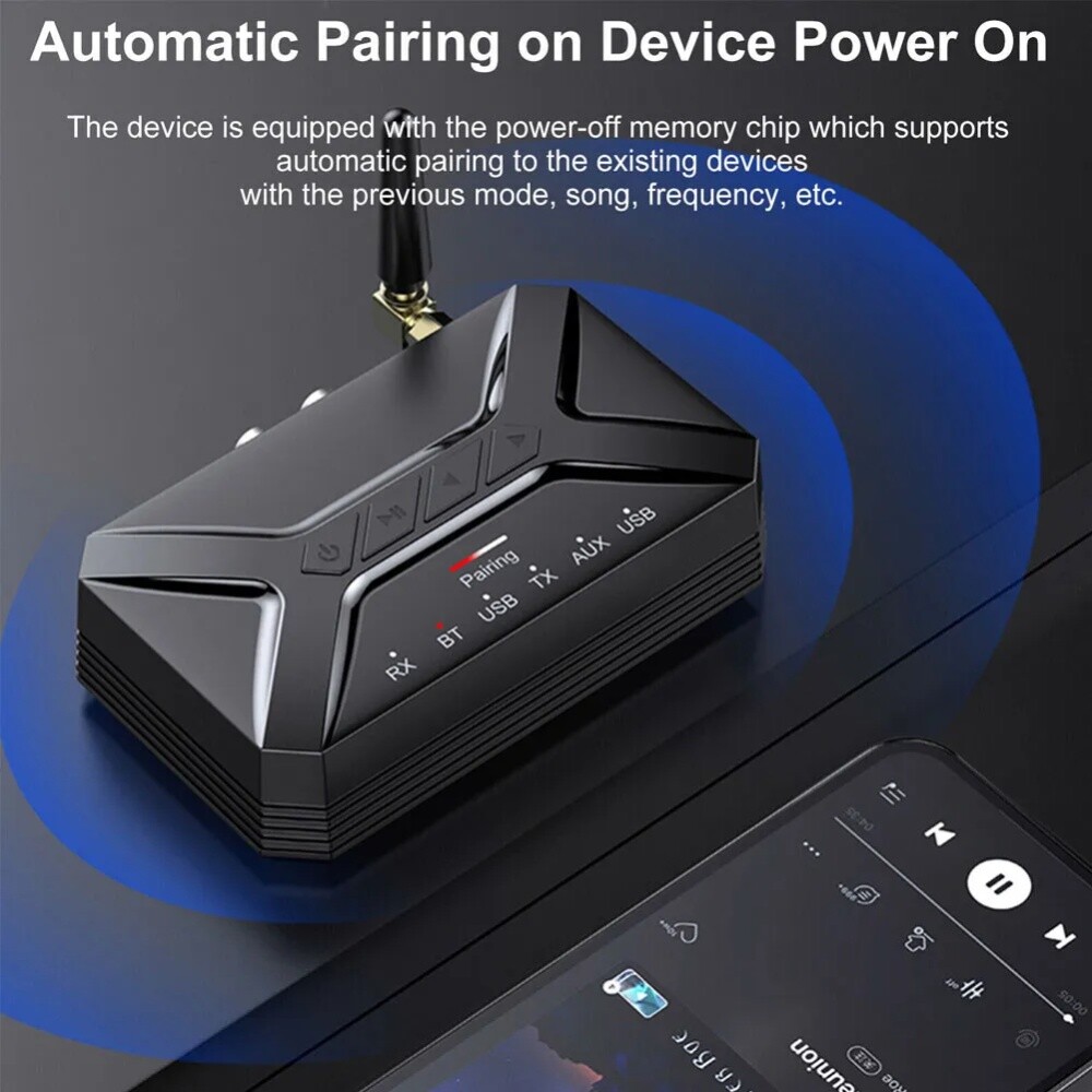 Bluetooth Transmitter Receiver Adapter Long Range For TV Home Car Stereo Audio