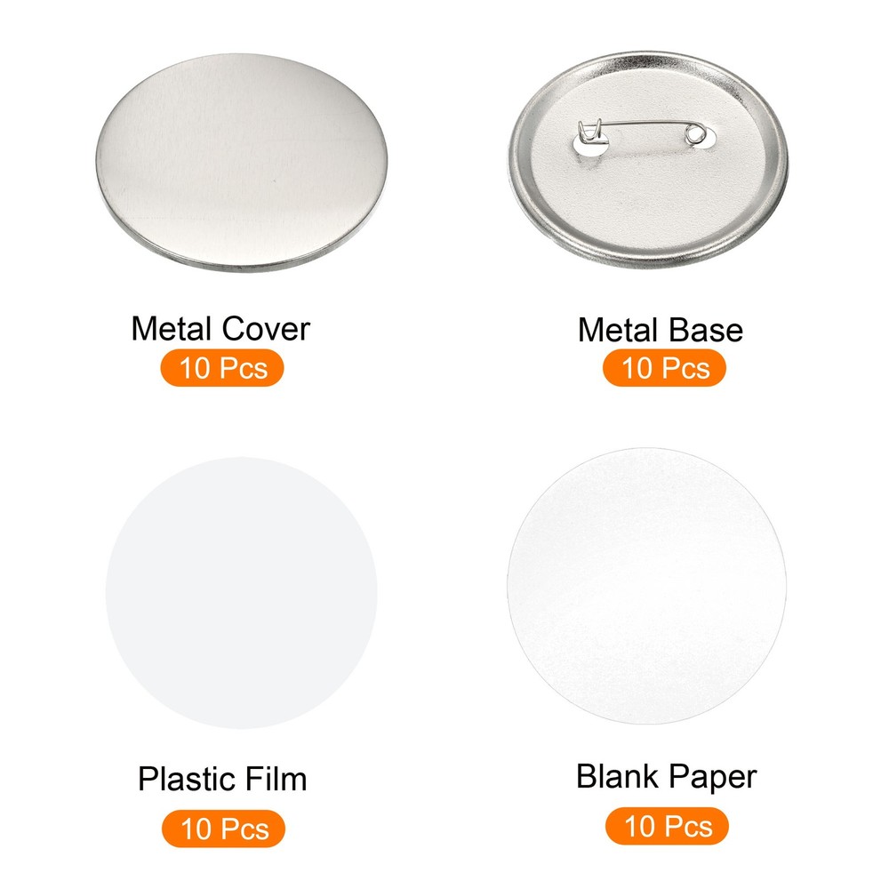 2.26" Blank Button Making Supplies,10Pcs Badge Part for Button Maker Machine