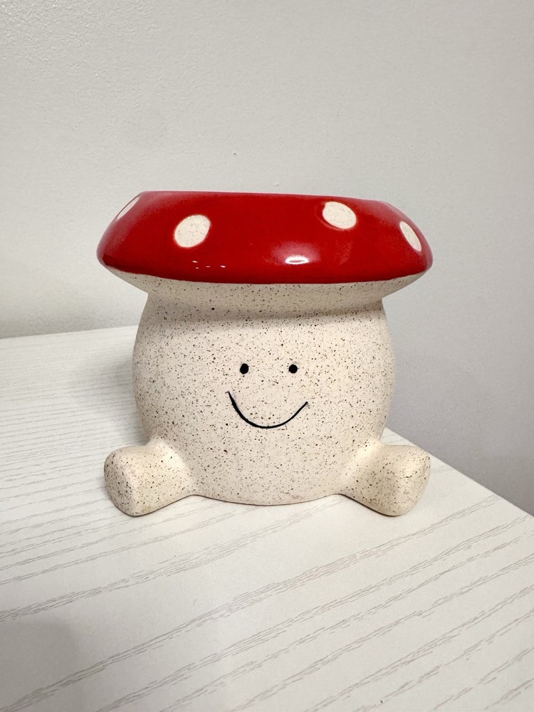 Mushroom Ceramic Planter With Dreinage