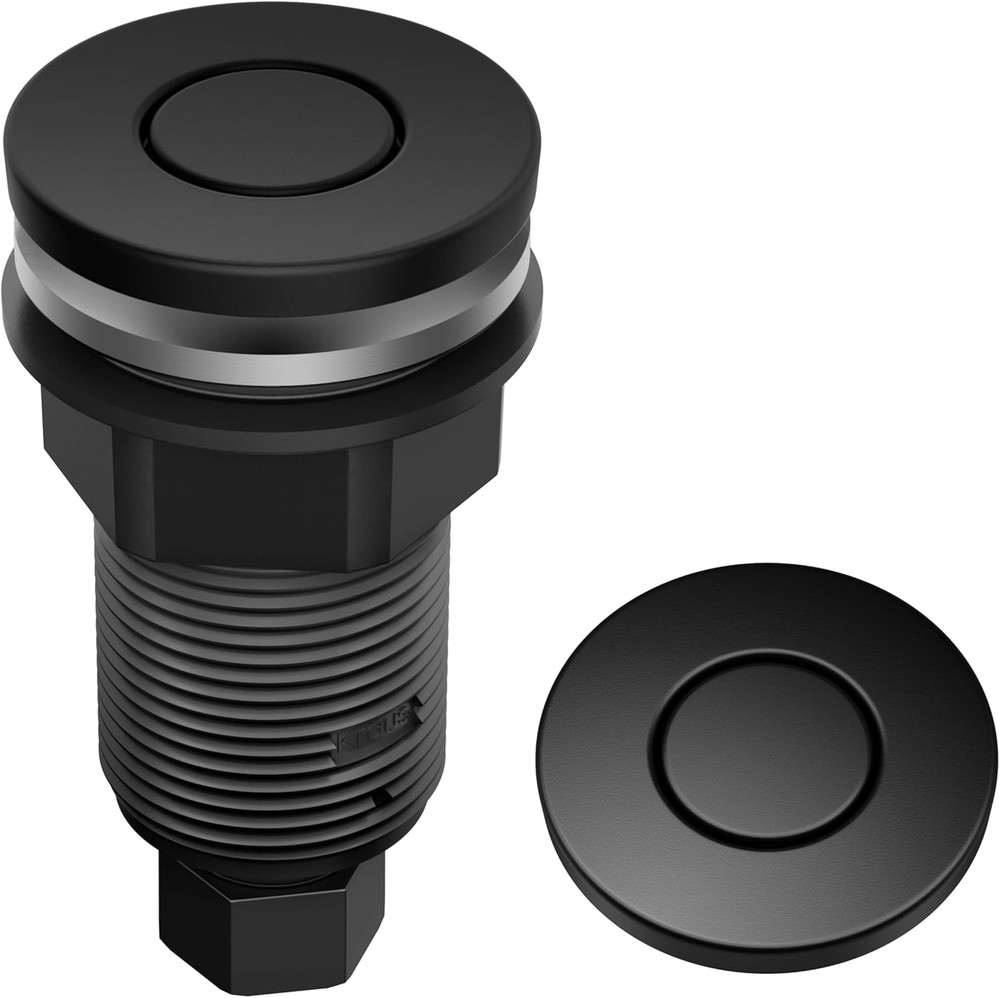 Flat-Top Garbage Disposal Air Switch Button in Matte Black, KWDB-20MB